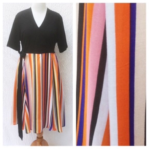 eshakti Dresses & Skirts - New Eshakti Fit & Flare Striped Dress 20W